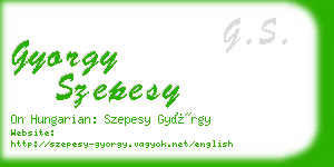 gyorgy szepesy business card